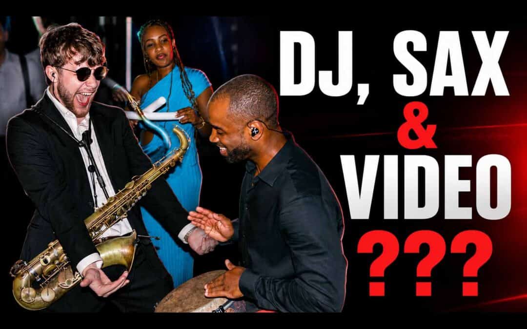 Hybrid Saxophone and DJ at a Jorgensen Farms Oak Grove Wedding